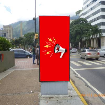 Publicidad exterior tipo Minitotem en la gran Caracas